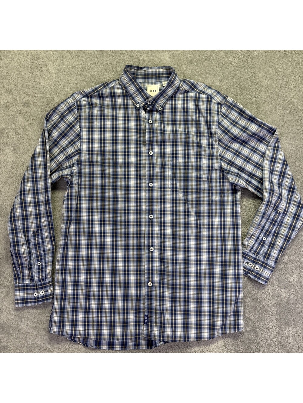 Rowm Men’s Size Large Long Sleeve Button Up Blue
